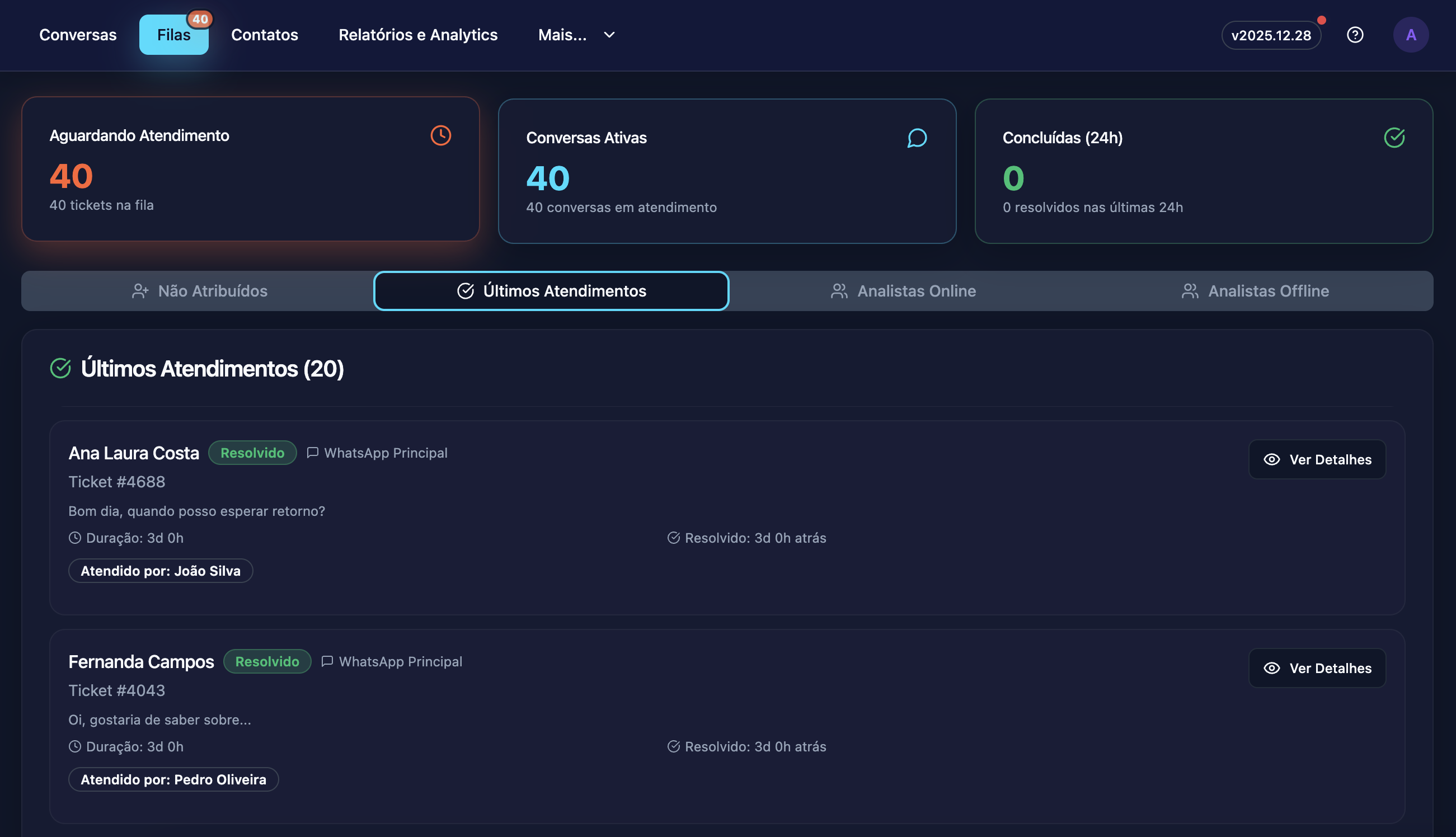 Filas inteligentes por departamento